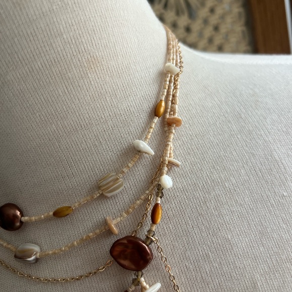 Ariana Ost Free People Something Beautiful Pearl Cross Bead Necklace SOLD OUT - Picture 6 of 8